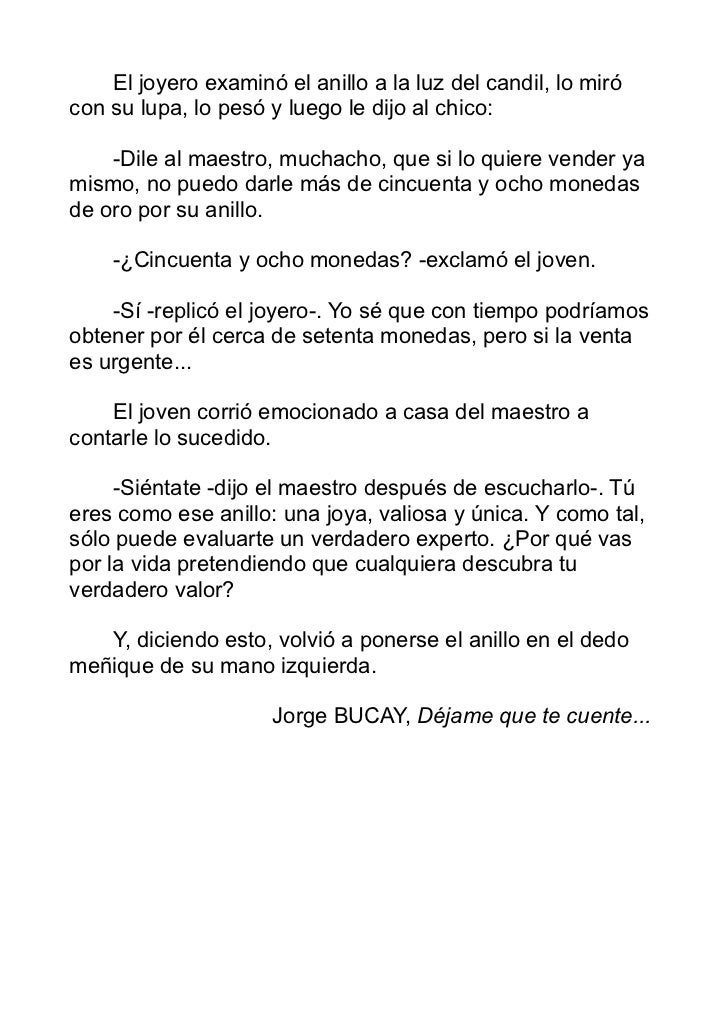el verdadero valor del anillo de jorge bucay